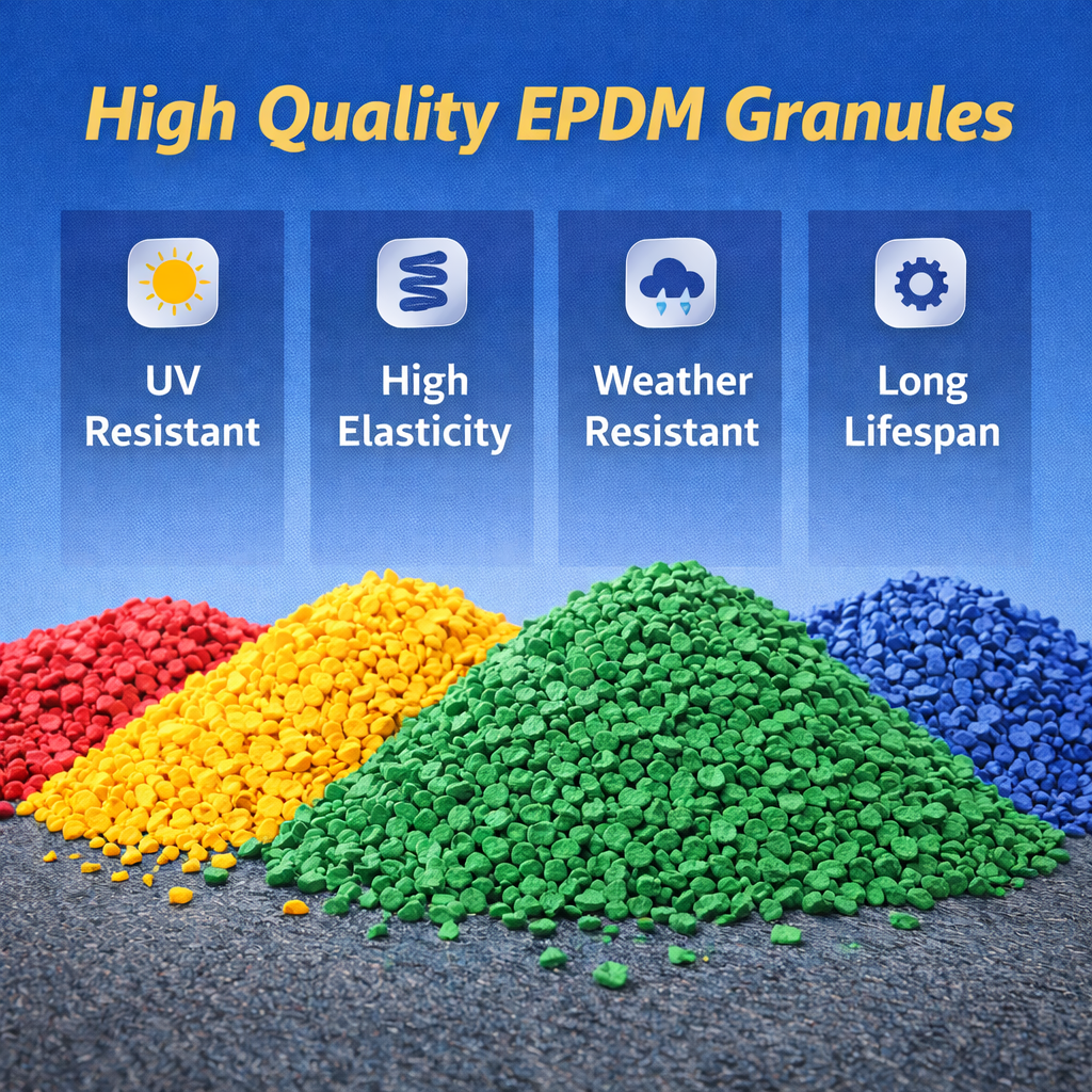 Granules de caoutchouc EPDM de haute qualit&eacute; pour les rev&ecirc;tements de sol sportifs et les surfaces de terrains de jeux