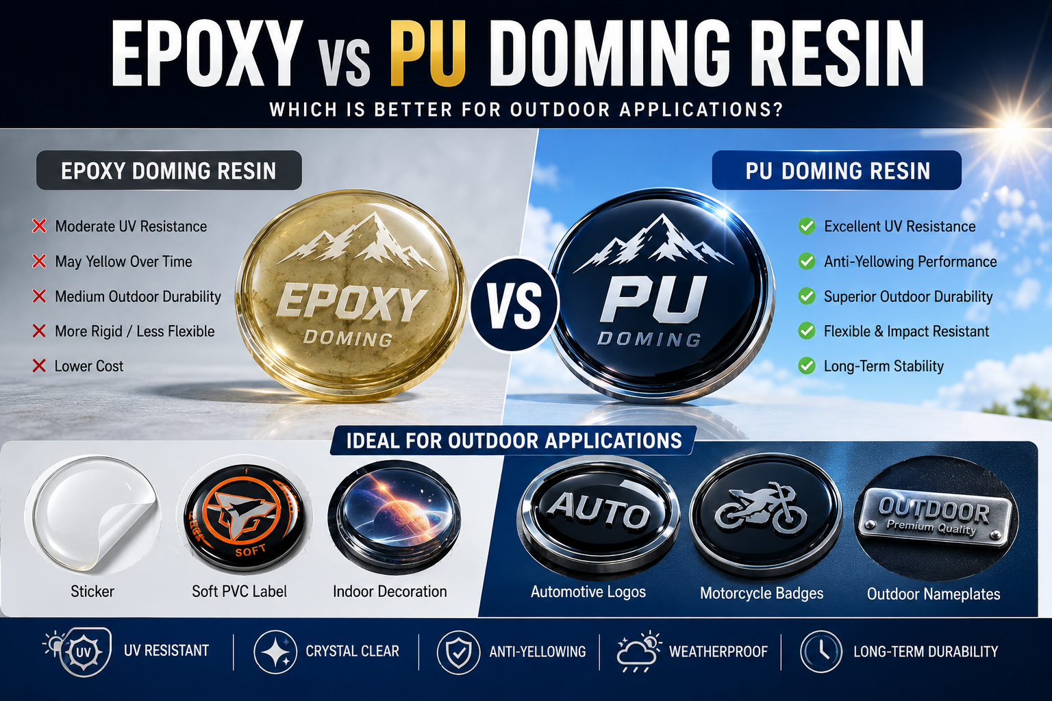 Epoxidharz vs. PU-Doming-Harz: Beste Wahl f&uuml;r Au&szlig;enanwendungen