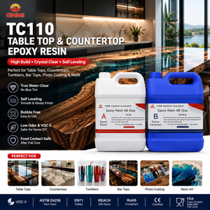 TC110 Resina epoxi transparente de alta viscosidad 1:1 para mesa | CNMI