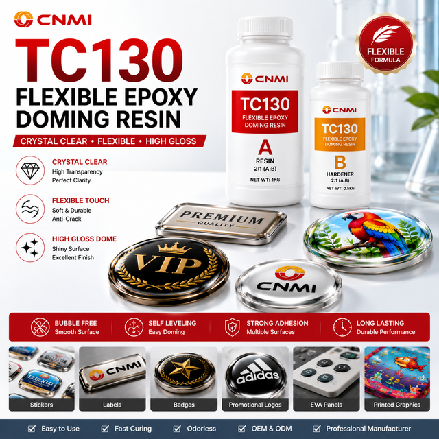 TC130 2:1 kristallklares, flexibles Epoxid-Doming-Harz | CNMI